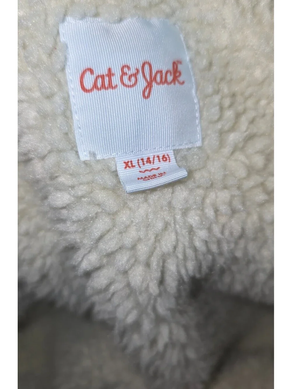 Cat & Jack XL Kids' Sherpa-Lined Denim Vest Button-Up